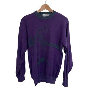 Vintage Purple Golfer Sweater by Cladwell Size Small